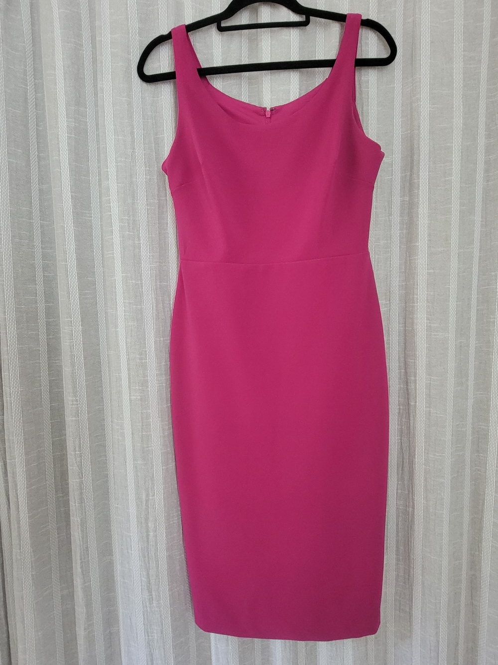 Betsey Johnson Hot Pink Scoop Neck Midi Sheath Dress